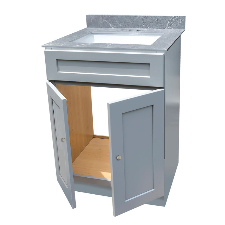 Wrought Studio Ansu 24" Gray Shaker Bathroom Vanity with Gray